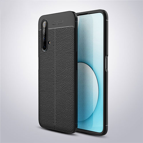 Soft Silicone Gel Leather Snap On Case Cover S03 for Realme X50m 5G Black