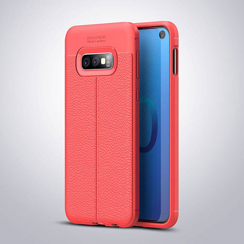 Soft Silicone Gel Leather Snap On Case Cover S03 for Samsung Galaxy S10e Red