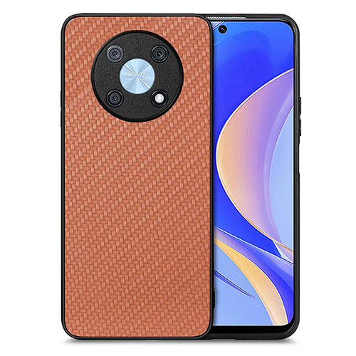 Soft Silicone Gel Leather Snap On Case Cover S03D for Huawei Enjoy 50 Pro Brown