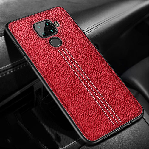 Soft Silicone Gel Leather Snap On Case Cover S04 for Huawei Mate 30 Lite Red