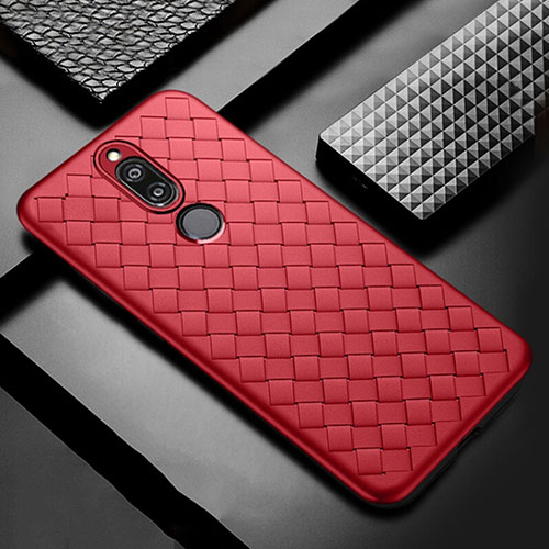 Soft Silicone Gel Leather Snap On Case Cover S04 for Huawei Nova 2i Red