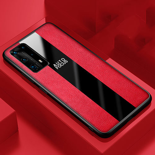 Soft Silicone Gel Leather Snap On Case Cover S04 for Huawei P40 Pro+ Plus Red