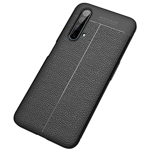 Soft Silicone Gel Leather Snap On Case Cover S04 for Realme X50m 5G Black