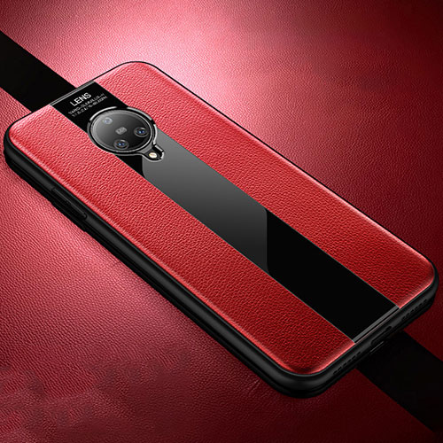 Soft Silicone Gel Leather Snap On Case Cover S04 for Vivo Nex 3 5G Red