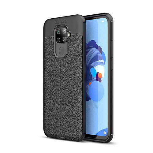 Soft Silicone Gel Leather Snap On Case Cover S05 for Huawei Mate 30 Lite Black