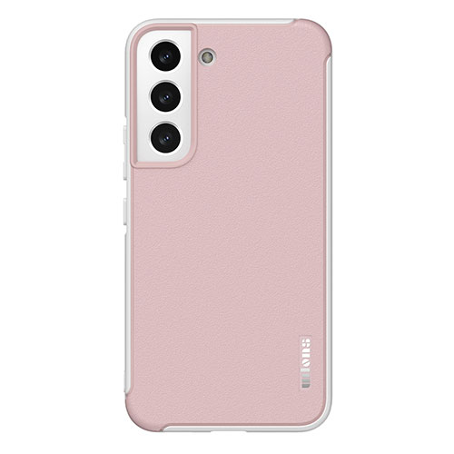 Soft Silicone Gel Leather Snap On Case Cover S05 for Samsung Galaxy S22 Plus 5G Pink