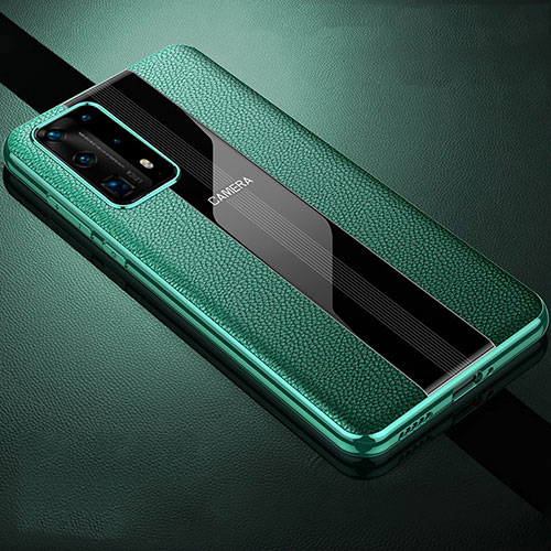 Soft Silicone Gel Leather Snap On Case Cover S06 for Huawei P40 Pro+ Plus Green