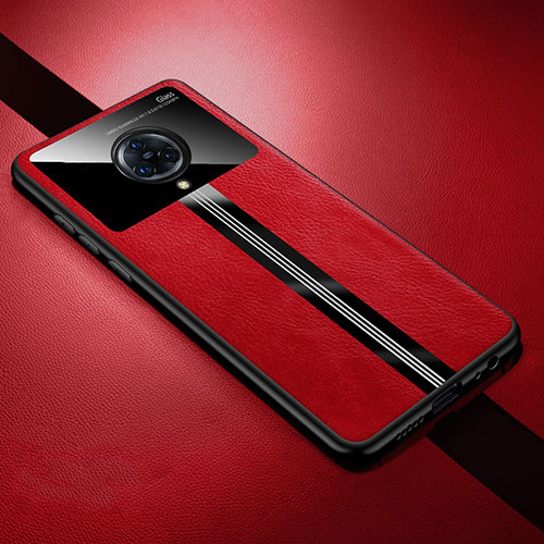 Soft Silicone Gel Leather Snap On Case Cover S06 for Vivo Nex 3 5G Red