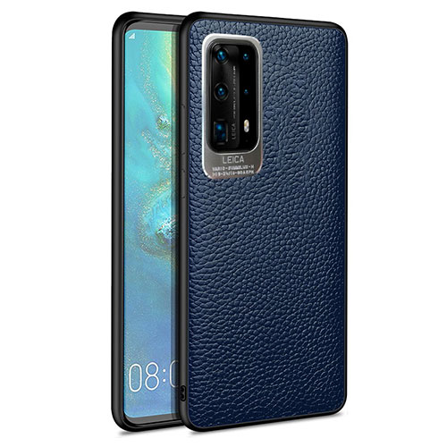 Soft Silicone Gel Leather Snap On Case Cover S08 for Huawei P40 Pro+ Plus Blue