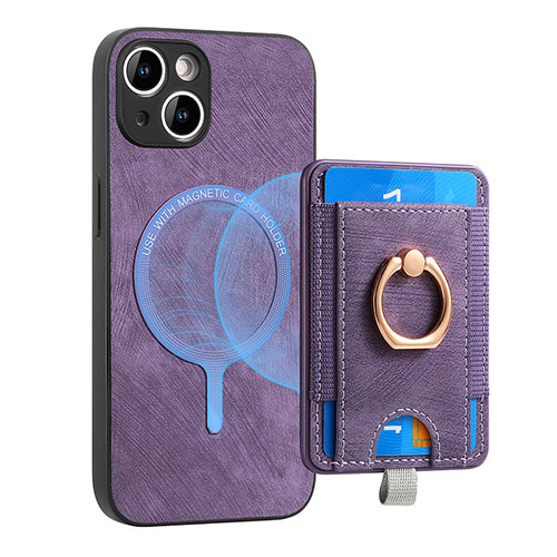 Soft Silicone Gel Leather Snap On Case Cover SD1 for Apple iPhone 14 Plus Clove Purple