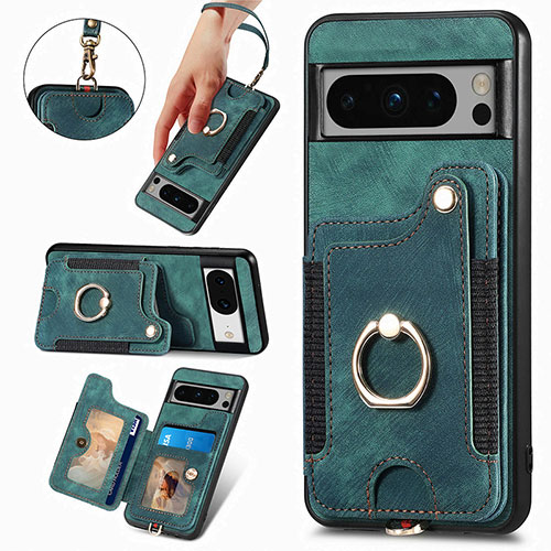 Soft Silicone Gel Leather Snap On Case Cover SD1 for Google Pixel 6a 5G Green