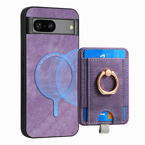 Soft Silicone Gel Leather Snap On Case Cover SD1 for Google Pixel 7 5G Clove Purple