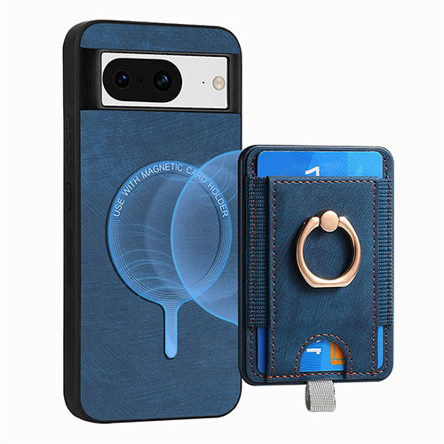 Soft Silicone Gel Leather Snap On Case Cover SD1 for Google Pixel 8 5G Blue