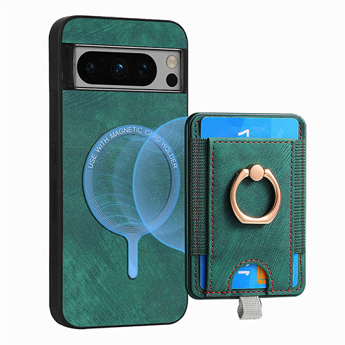 Soft Silicone Gel Leather Snap On Case Cover SD1 for Google Pixel 8 Pro 5G Green