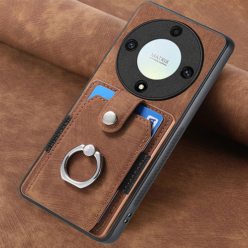 Soft Silicone Gel Leather Snap On Case Cover SD1 for Huawei Honor Magic5 Lite 5G Brown