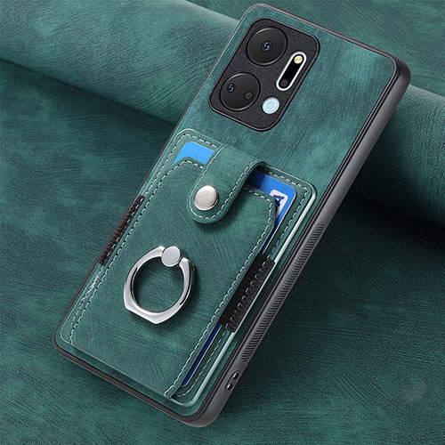 Soft Silicone Gel Leather Snap On Case Cover SD1 for Huawei Honor X7a Green