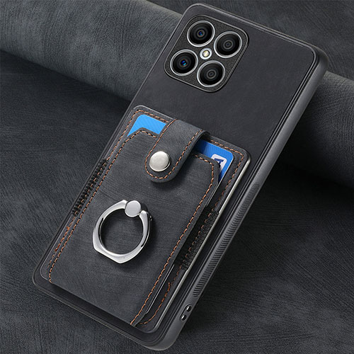 Soft Silicone Gel Leather Snap On Case Cover SD1 for Huawei Honor X8 4G Black