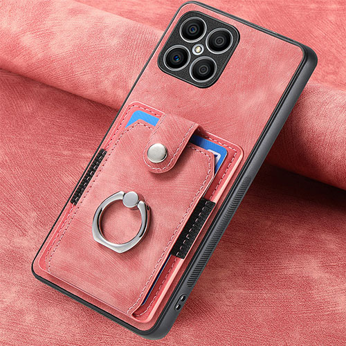 Soft Silicone Gel Leather Snap On Case Cover SD1 for Huawei Honor X8 4G Pink