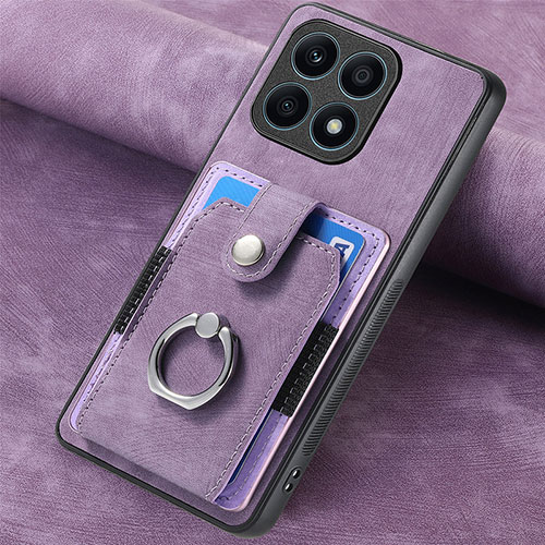 Soft Silicone Gel Leather Snap On Case Cover SD1 for Huawei Honor X8a 4G Clove Purple