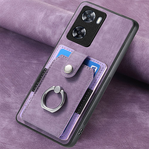 Soft Silicone Gel Leather Snap On Case Cover SD1 for Oppo A77 4G Clove Purple