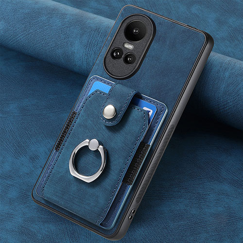 Soft Silicone Gel Leather Snap On Case Cover SD1 for Oppo Reno10 Pro 5G Blue