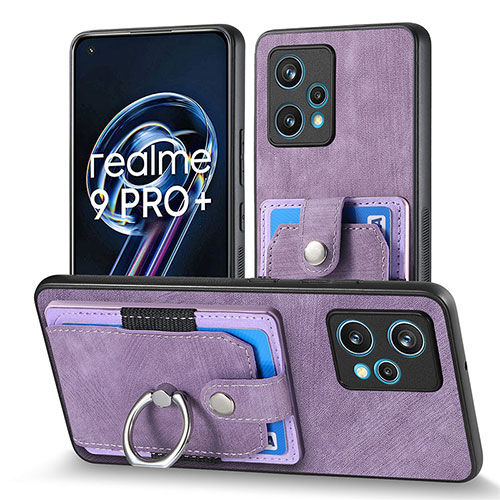 Soft Silicone Gel Leather Snap On Case Cover SD1 for Realme 9 4G Clove Purple