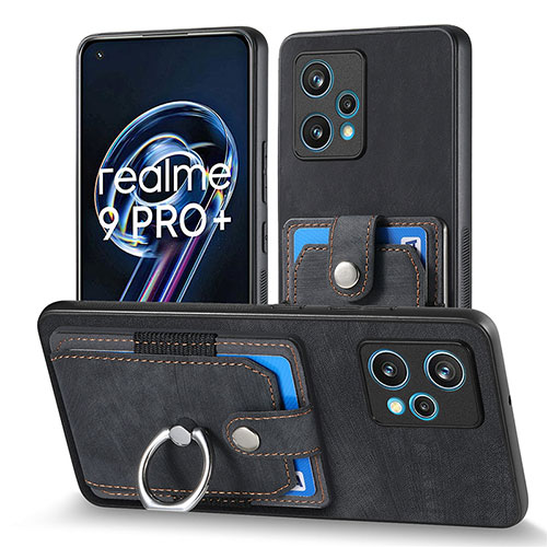 Soft Silicone Gel Leather Snap On Case Cover SD1 for Realme 9 Pro+ Plus 5G Black