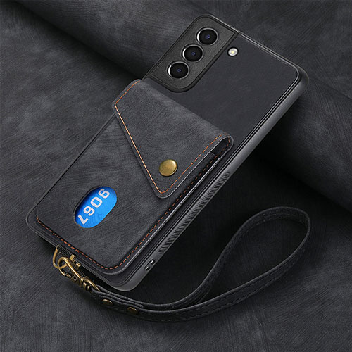 Soft Silicone Gel Leather Snap On Case Cover SD1 for Samsung Galaxy S24 Plus 5G Black