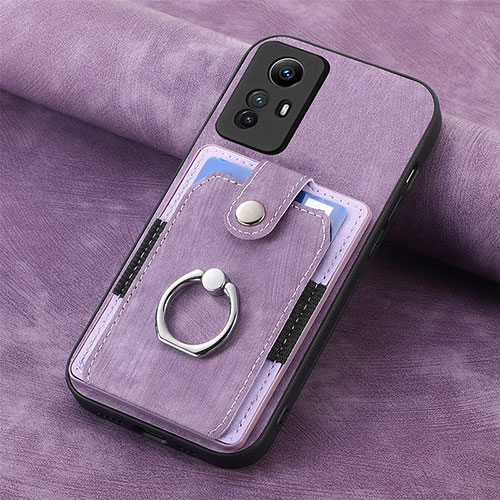 Soft Silicone Gel Leather Snap On Case Cover SD1 for Xiaomi Redmi Note 12S Clove Purple