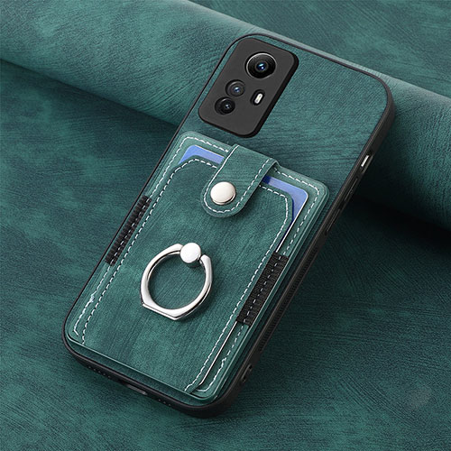 Soft Silicone Gel Leather Snap On Case Cover SD1 for Xiaomi Redmi Note 12S Green