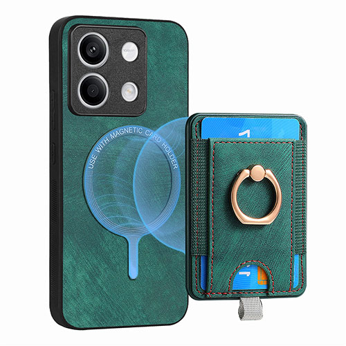 Soft Silicone Gel Leather Snap On Case Cover SD1 for Xiaomi Redmi Note 13 5G Green