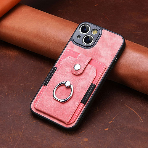 Soft Silicone Gel Leather Snap On Case Cover SD10 for Apple iPhone 13 Pink