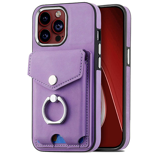 Soft Silicone Gel Leather Snap On Case Cover SD16 for Apple iPhone 14 Pro Max Clove Purple