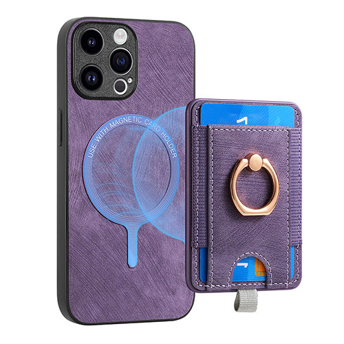 Soft Silicone Gel Leather Snap On Case Cover SD17 for Apple iPhone 16 Pro Max Clove Purple