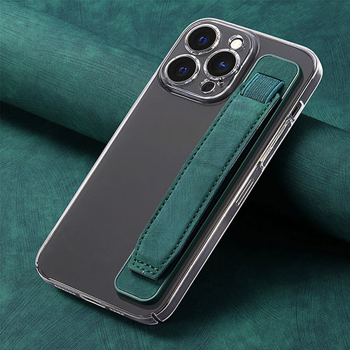 Soft Silicone Gel Leather Snap On Case Cover SD2 for Apple iPhone 14 Pro Green