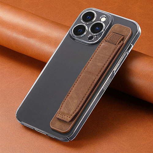 Soft Silicone Gel Leather Snap On Case Cover SD2 for Apple iPhone 15 Pro Max Brown