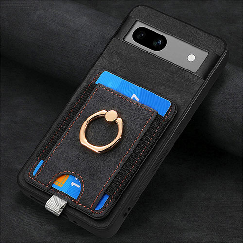 Soft Silicone Gel Leather Snap On Case Cover SD2 for Google Pixel 7a 5G Black