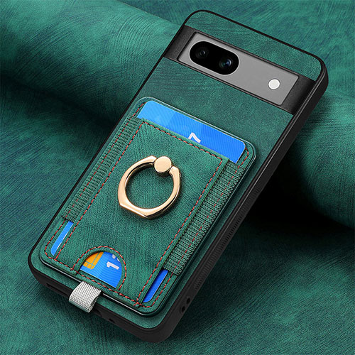 Soft Silicone Gel Leather Snap On Case Cover SD2 for Google Pixel 7a 5G Green