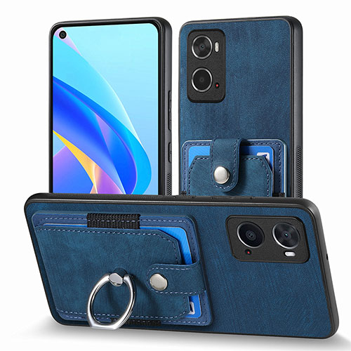 Soft Silicone Gel Leather Snap On Case Cover SD2 for Oppo A36 Blue