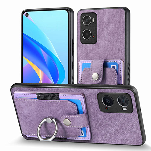 Soft Silicone Gel Leather Snap On Case Cover SD2 for Oppo A36 Clove Purple