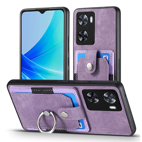 Soft Silicone Gel Leather Snap On Case Cover SD2 for Oppo A77 4G Clove Purple