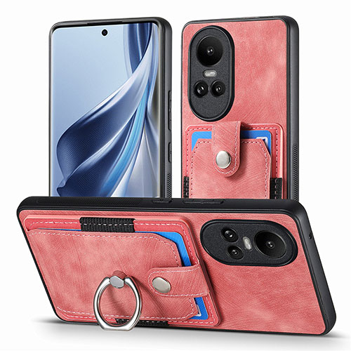 Soft Silicone Gel Leather Snap On Case Cover SD2 for Oppo Reno10 Pro 5G Pink