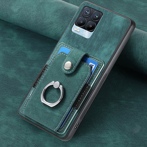 Soft Silicone Gel Leather Snap On Case Cover SD2 for Realme 8 4G Green