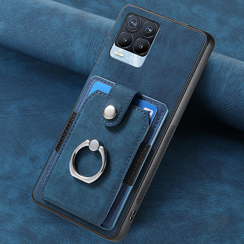 Soft Silicone Gel Leather Snap On Case Cover SD2 for Realme 8 Pro Blue