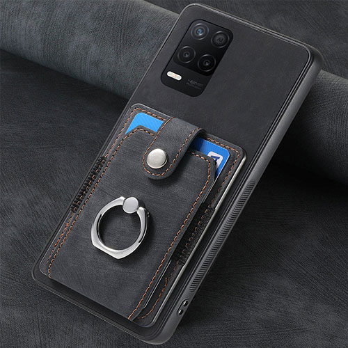 Soft Silicone Gel Leather Snap On Case Cover SD2 for Realme 8s 5G Black