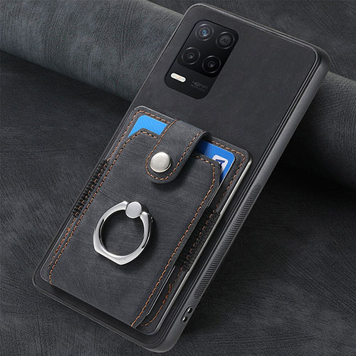 Soft Silicone Gel Leather Snap On Case Cover SD2 for Realme 9 5G India Black