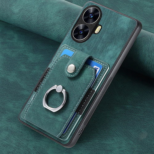 Soft Silicone Gel Leather Snap On Case Cover SD2 for Realme Narzo N55 Green