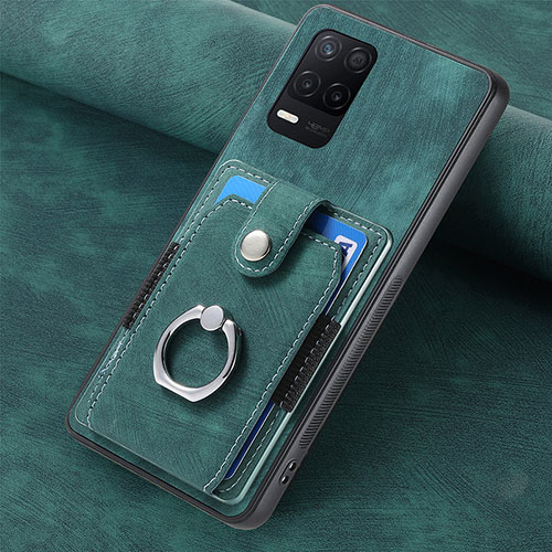 Soft Silicone Gel Leather Snap On Case Cover SD2 for Realme Q3i 5G Green