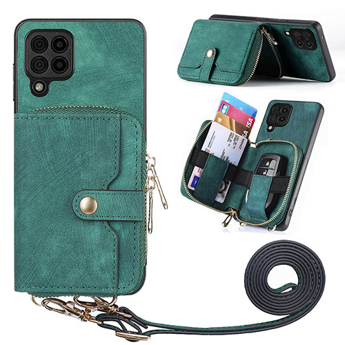 Soft Silicone Gel Leather Snap On Case Cover SD2 for Samsung Galaxy A12 Green