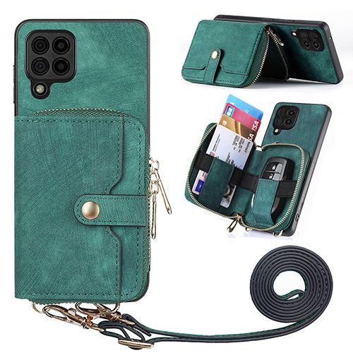 Soft Silicone Gel Leather Snap On Case Cover SD2 for Samsung Galaxy F12 Green